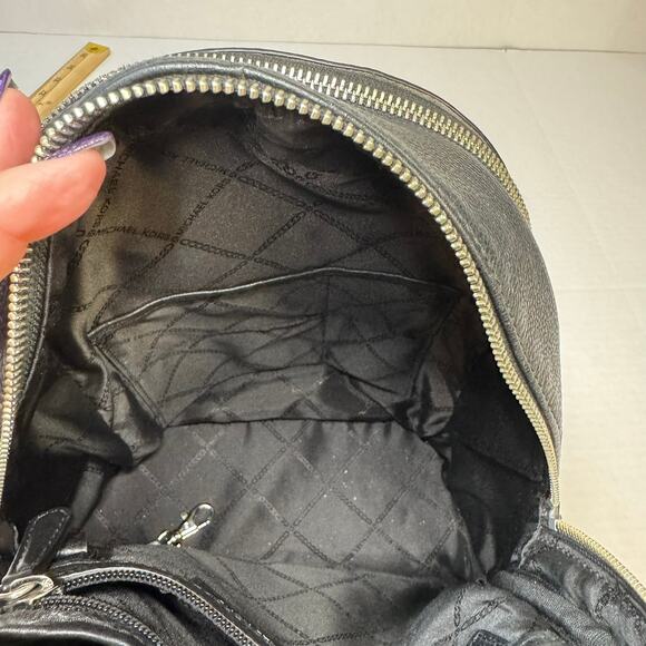 Michael Kors Rhea Medium Black Leather Backpack EUC - Picture 6 of 16